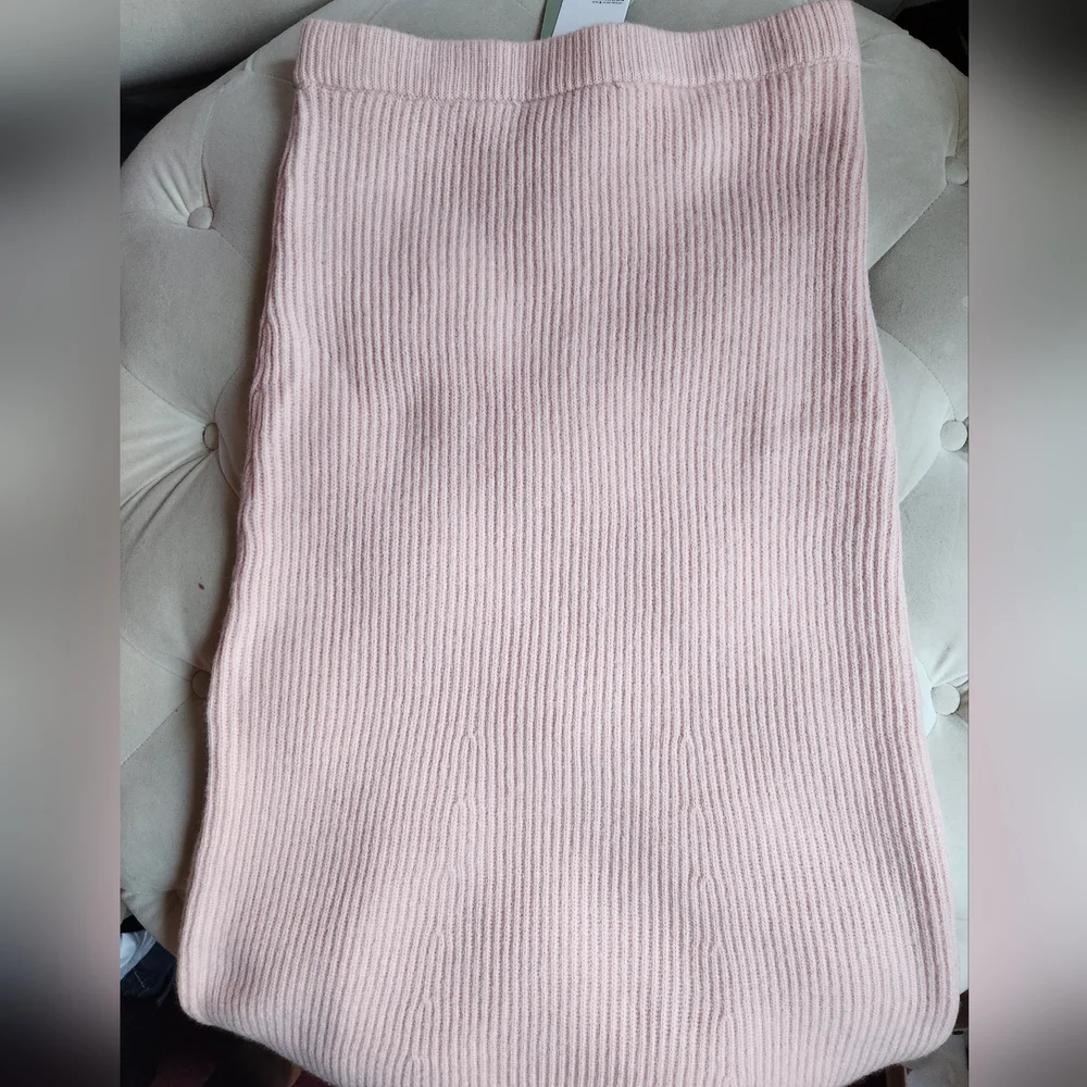 H&M KNIT-RIB Midi Skirt Pink Sz M NWT